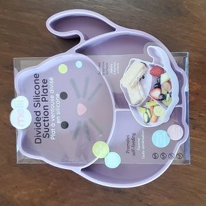 Melii divided silicone suction plate purple cat